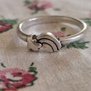 James Avery Silver Rainbow and Clover Ring